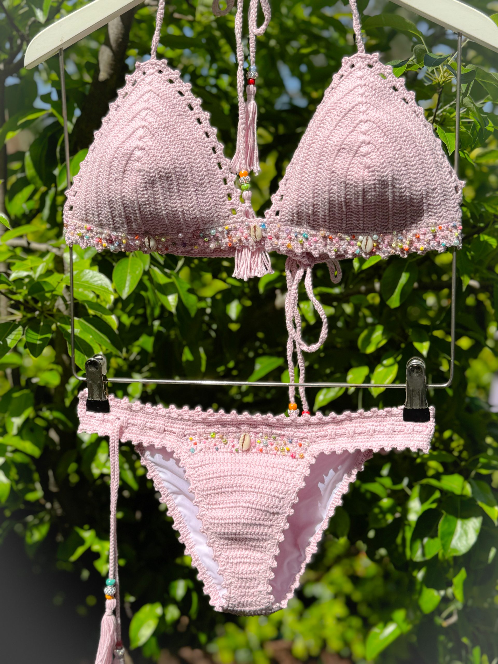 Bikini crochet Copo de leite